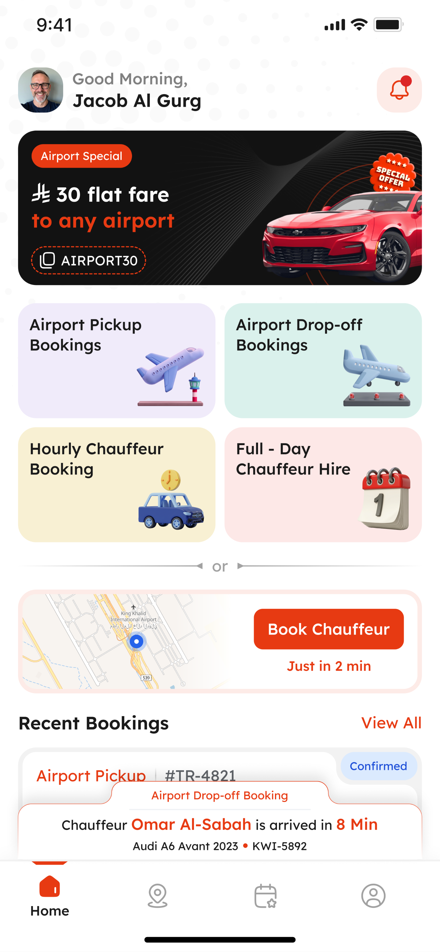 TopRides App Home screen